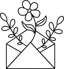 envelope with flowers