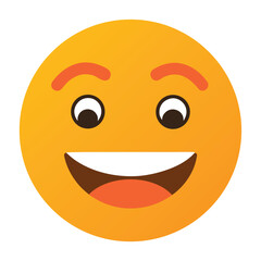 Fototapeta premium Happy Yellow Emoji with Smiling Face and Rosy Cheeks Illustration