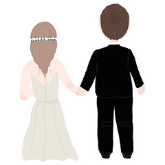 Happy wedding couple illustration