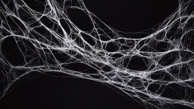 halloween decoration and horror concept  artificial spider web over black background no logos no brands ar 169