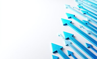 Many light-blue arrows pointing upward on a white background
