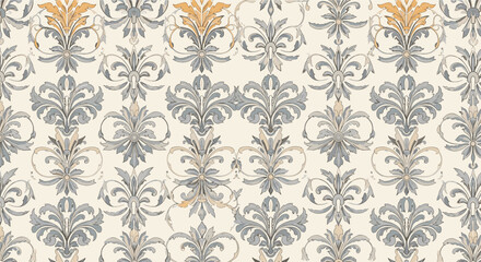 Elegant damask wallpaper pattern with timeless floral motifs and subtle vintage charm