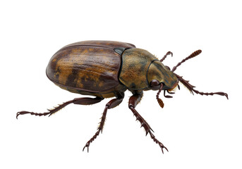 Isolated scarab beetle insect arthropod, close-up studio shot, realistic digital rendering