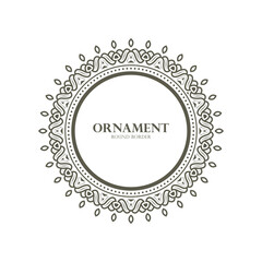 Elegant Decorative Round Ornament Frame Pattern with Floral Detailed Border