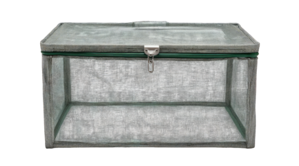 Gray ballot box with glass sides