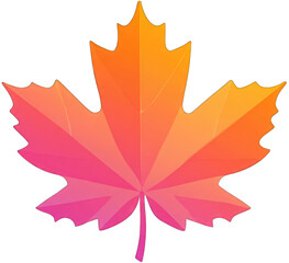 Naklejka premium Vibrant orange and pink stylized maple leaf graphic