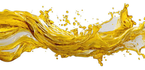 Golden liquid splash against black background