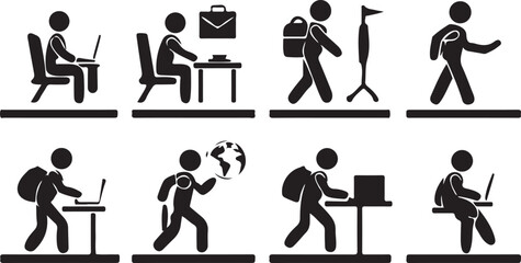 business people icon set