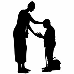 Woman Helping Elderly Person