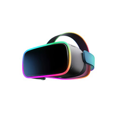 Modern VR Headset with RGB Lighting - Immersive Virtual Reality Technology
