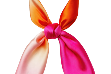 Tied silk scarf, ombre colors