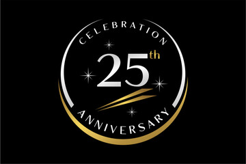 25 anniversary celebration logo design, vector illustration, 
emblem, badge