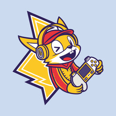 Gamer Squirrel: A cartoon-style image showcasing a playful squirrel engrossed in gaming, equipped with headphones and holding a controller, against a stylized backdrop.