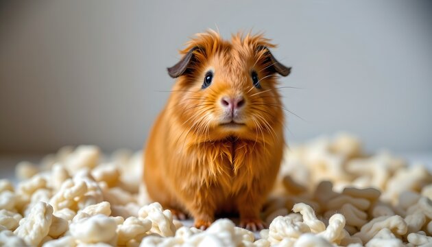 Brown Guinea Pig White Fiber Bed