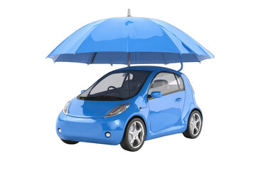 Blue car protected by a blue umbrella (4)