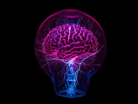 Luminous Brain in Plasma Light Bulb