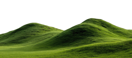 Lush green hills, outlined
