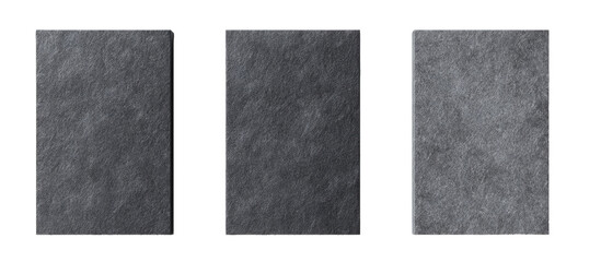 Three gray textured rectangles