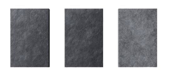 Three gray textured rectangles