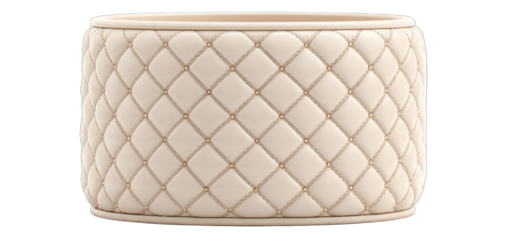 Cream quilted oval-shaped decorative piece