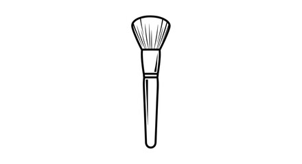 Black Line Art of a Makeup Brush