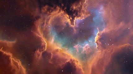 Obraz premium Stunning display of cosmic nebulae and stars.