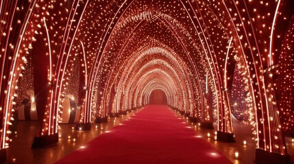 Obraz premium Festive red pathway archways