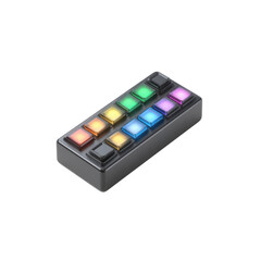 Isometric View of a Colorful Illuminated Button Pad, Digital Control Panel