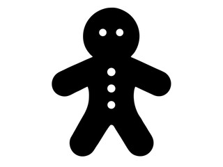 Gingerbread man simple   silhouette vector,Gingerbread man icon