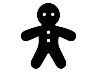 Gingerbread man simple   silhouette vector,Gingerbread man icon