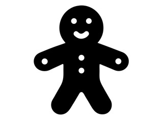 Gingerbread man simple   silhouette vector,Gingerbread man icon