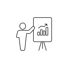 presentation icon outline editable stroke line drawing eps.