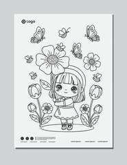 children coloring pictures vector design templates