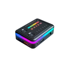 Futuristic RGB-lit Audio Interface Device