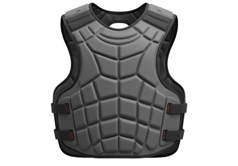 Isolated Gray Hockey Chest Protector Guard Body Equipment Athletic Safety Padded Gear