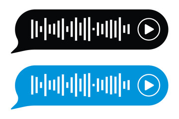 Messenger, player, music app, podcast screen template. Mobile phone chat eps 10 vector illustration. Phone correspondence sample image. Voice message flat picture in eps 10.