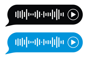 Messenger, player, music app, podcast screen template. Mobile phone chat eps 10 vector illustration. Phone correspondence sample image. Voice message flat picture in eps 10.