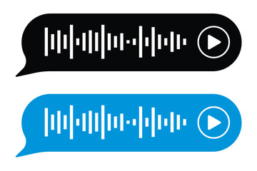 Messenger, player, music app, podcast screen template. Mobile phone chat eps 10 vector illustration. Phone correspondence sample image. Voice message flat picture in eps 10.