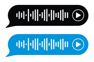 Messenger, player, music app, podcast screen template. Mobile phone chat eps 10 vector illustration. Phone correspondence sample image. Voice message flat picture in eps 10.