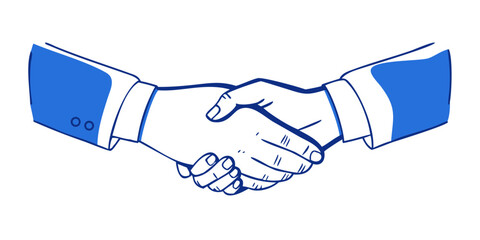 Illustration of a handshake symbolizing agreement and partnership, conveying trust and collaboration in business deals