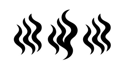 Collection of stylized smoke or steam trails, ideal for representing aroma, heat, or abstract concepts in graphic design