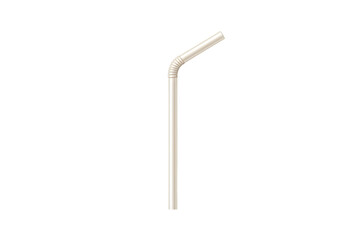 White Plastic Straw Bent Disposable Drinking Straw Beverage Accessory on transparent background