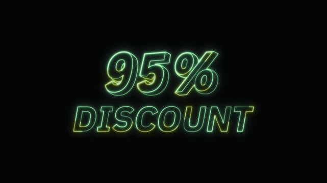  95% Discount Neon Text Seamless Loop 4K with Black Background Animated Promotional Typography for Video Editing