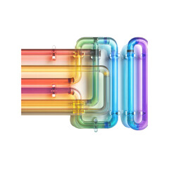 Abstract Colorful Interconnected Pipes Network, Technology, and Data Flow Concept