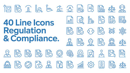 Regulation And Compliance editable icon set.  png set new