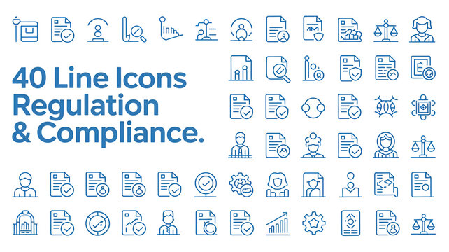 Regulation And Compliance editable icon set.  png set new