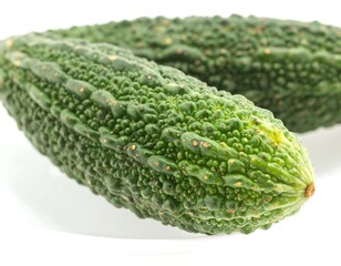 Close-up of two green gourds