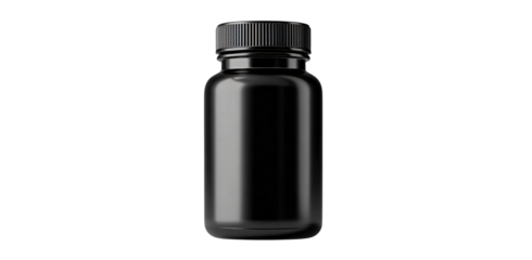 Sleek glossy black bottle mock up for beauty, health, or wellness products