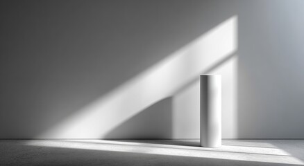 Simple cylinder in sunlit room