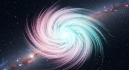 Obraz premium A mesmerizing spiral galaxy with pink and blue hues